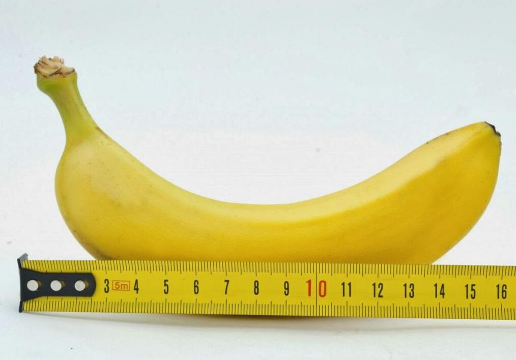 pomiar penisa przed powiększeniem na przykładzie banana